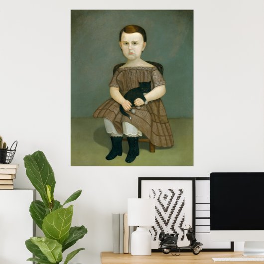 Poster Avec chat (Bureau à domicile)