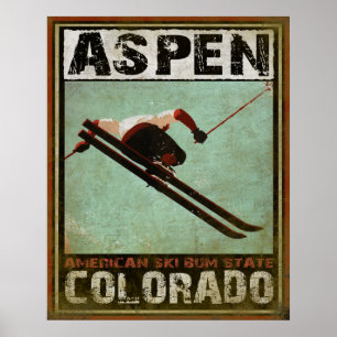 Poster avec Cool Aspen Ski Print