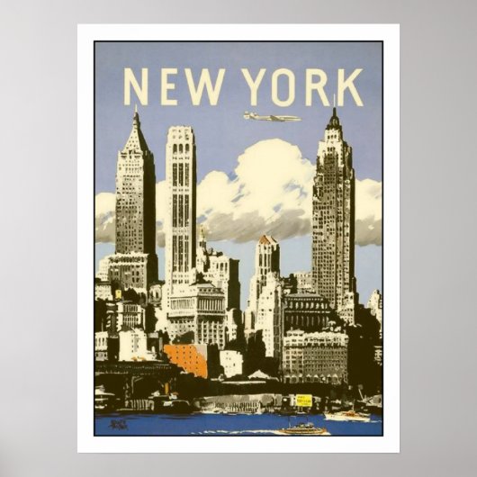 Poster avec Cool Vintage New York Imprimer (Devant)