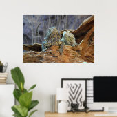 Poster avec deux lézards curieux (Bureau à domicile)