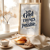 Poster Avec Dieu, tout est possible: Matthieu 19:26