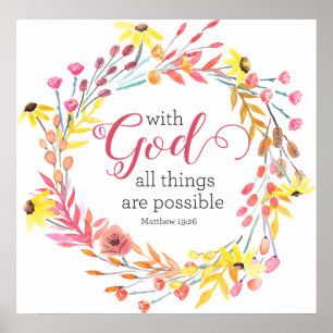 Poster Avec Dieu toutes les choses sont copie possible