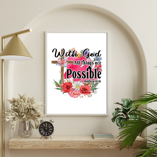 Poster Avec Dieu Toutes Les Choses Sont Possibles Bible C