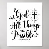 Poster Avec Dieu toutes les choses sont possibles - Matth (Devant)