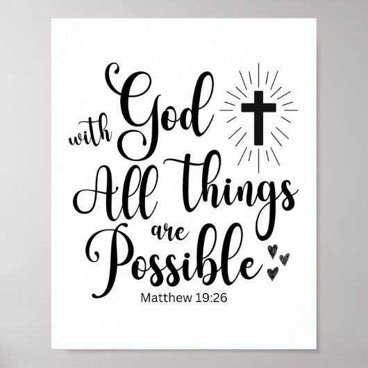 Poster Avec Dieu toutes les choses sont possibles - Matth (Devant)