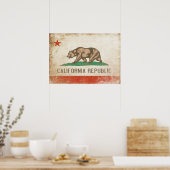 Poster avec Distressed California (Cuisine)