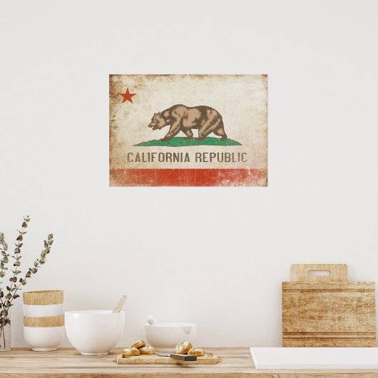 Poster avec Distressed California (Cuisine)