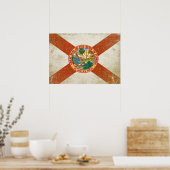 Poster avec Distressed Drapeau de Floride (Cuisine)