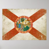 Poster avec Distressed Drapeau de Floride (Devant)