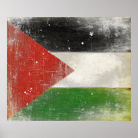 Poster avec Distressed Drapeau de Palestine