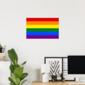 Poster avec drapeau arc-en-ciel LGBT (Bureau à domicile)