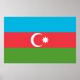 Poster avec Drapeau d'Azerbaïdjan