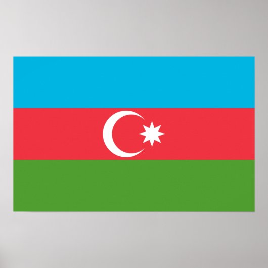 Poster avec Drapeau d'Azerbaïdjan (Devant)