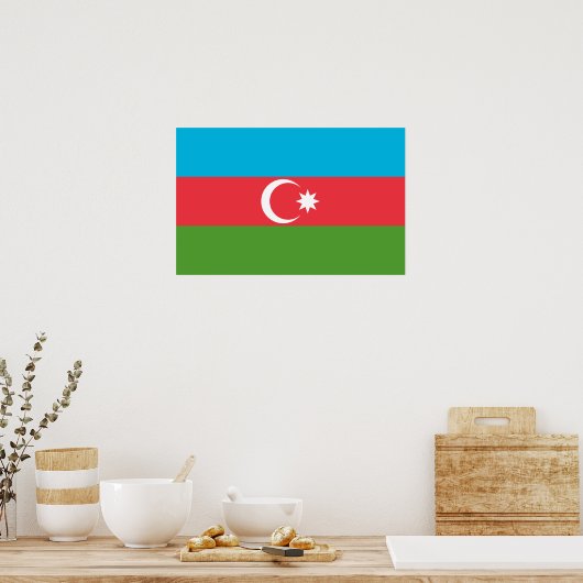 Poster avec Drapeau d'Azerbaïdjan (Cuisine)