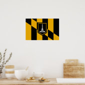 Poster avec Drapeau de Baltimore, Maryland, USA (Cuisine)