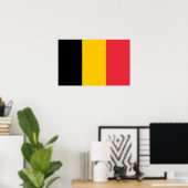 Poster avec Drapeau de Belgique (Bureau à domicile)