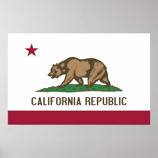 Poster avec Drapeau de Californie, États-Unis. (Devant)