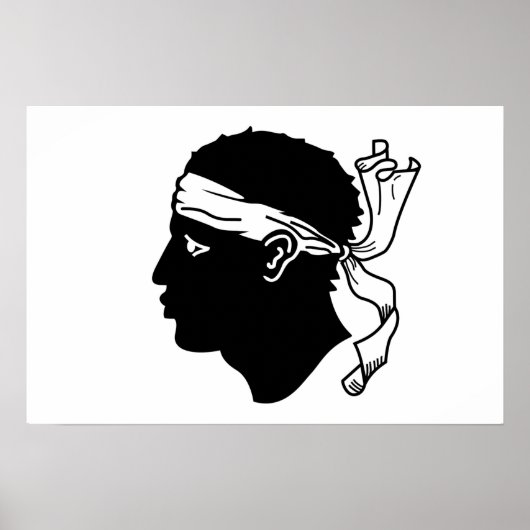 Poster avec Drapeau de Corse, France (Devant)