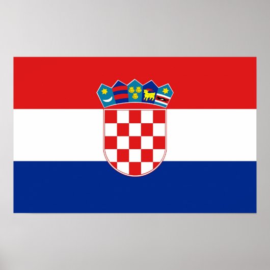 Poster avec drapeau de Croatie (Devant)