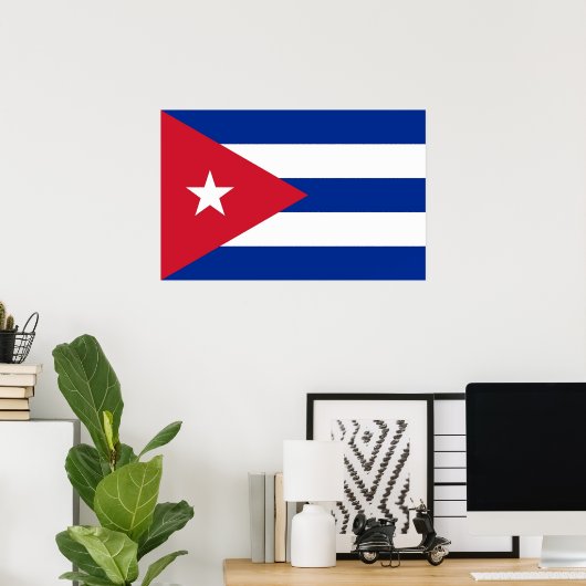 Poster avec Drapeau de Cuba (Bureau à domicile)