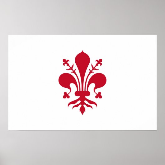 Poster avec Drapeau de Florence, Toscane (Devant)