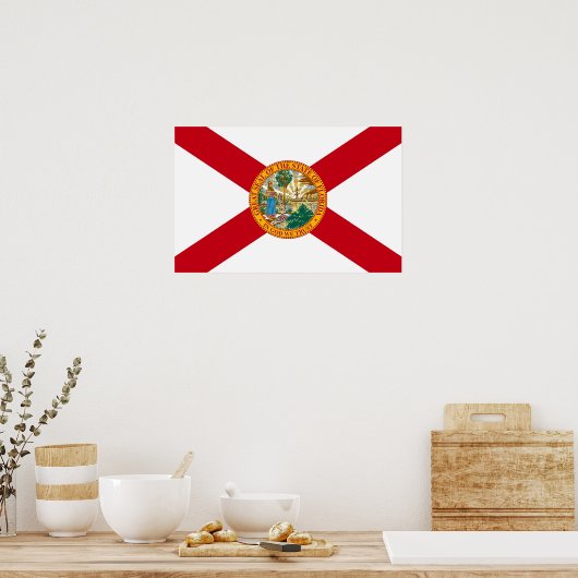 Poster avec Drapeau de Floride, U.S.A. (Cuisine)