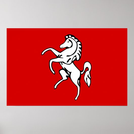 Poster avec Drapeau de Kent, Angleterre (Devant)