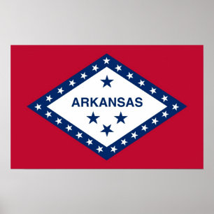 Poster avec Drapeau de l'Arkansas, U.S.A.