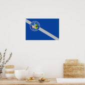 Poster avec Drapeau de Las Vegas, Nevada, USA (Cuisine)