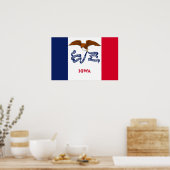 Poster avec Drapeau de l'Iowa, U.S.A. (Cuisine)