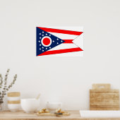Poster avec Drapeau de l'Ohio, U.S.A. (Cuisine)