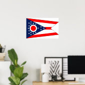 Poster avec Drapeau de l'Ohio, U.S.A. (Bureau à domicile)