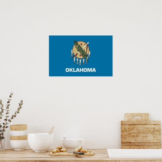 Poster avec Drapeau de l'Oklahoma, U.S.A. (Cuisine)