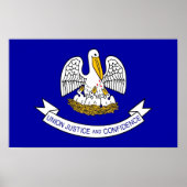 Poster avec Drapeau de Louisiane, U.S.A. (Devant)