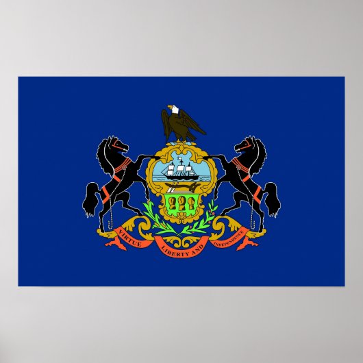 Poster avec Drapeau de Pennsylvanie, U.S.A. (Devant)