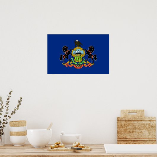 Poster avec Drapeau de Pennsylvanie, U.S.A. (Cuisine)