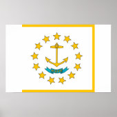 Poster avec Drapeau de Rhode Island, U.S.A. (Devant)