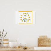 Poster avec Drapeau de Rhode Island, U.S.A. (Cuisine)