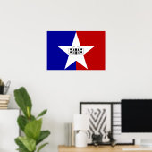 Poster avec Drapeau de San Antonio City, USA (Bureau à domicile)