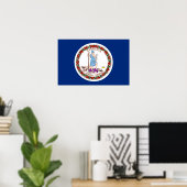 Poster avec Drapeau de Virginie, U.S.A. (Bureau à domicile)