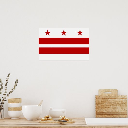 Poster avec Drapeau de Washington DC, États-Unis. (Cuisine)
