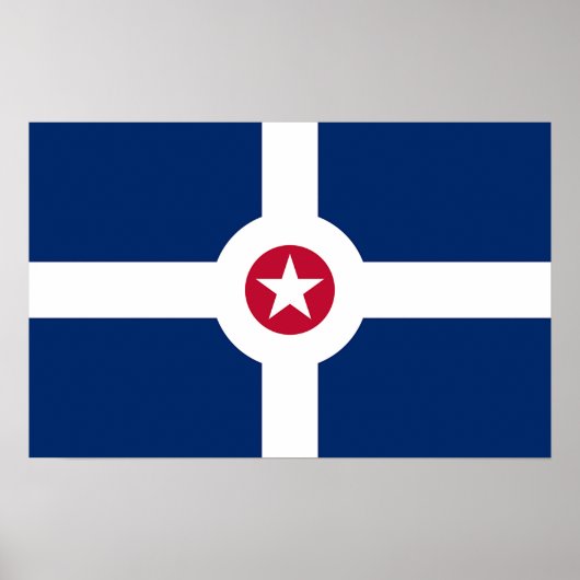 Poster avec Drapeau d'Indianapolis, USA (Devant)