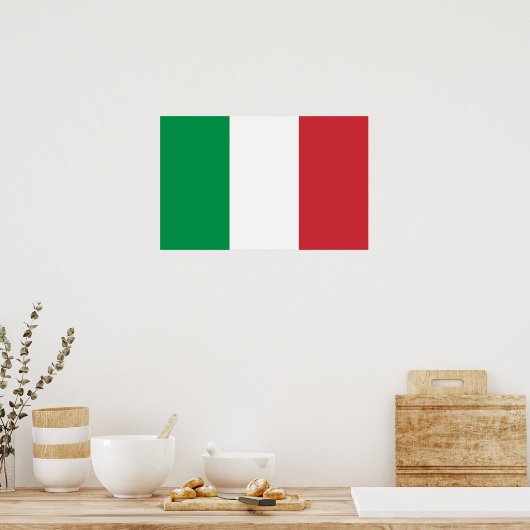 Poster avec Drapeau d'Italie (Cuisine)