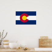 Poster avec Drapeau du Colorado, U.S.A. (Cuisine)