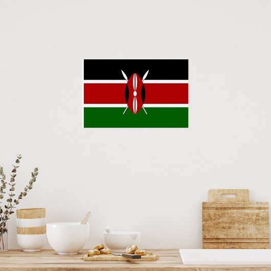 Poster avec Drapeau du Kenya (Cuisine)