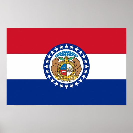 Poster avec Drapeau du Missouri, U.S.A. (Devant)