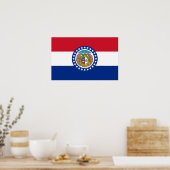 Poster avec Drapeau du Missouri, U.S.A. (Cuisine)