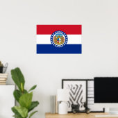 Poster avec Drapeau du Missouri, U.S.A. (Bureau à domicile)