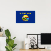 Poster avec Drapeau du Montana, U.S.A. (Bureau à domicile)