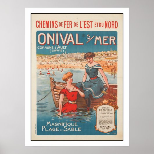 Poster avec impression estivale Vintage de France (Devant)